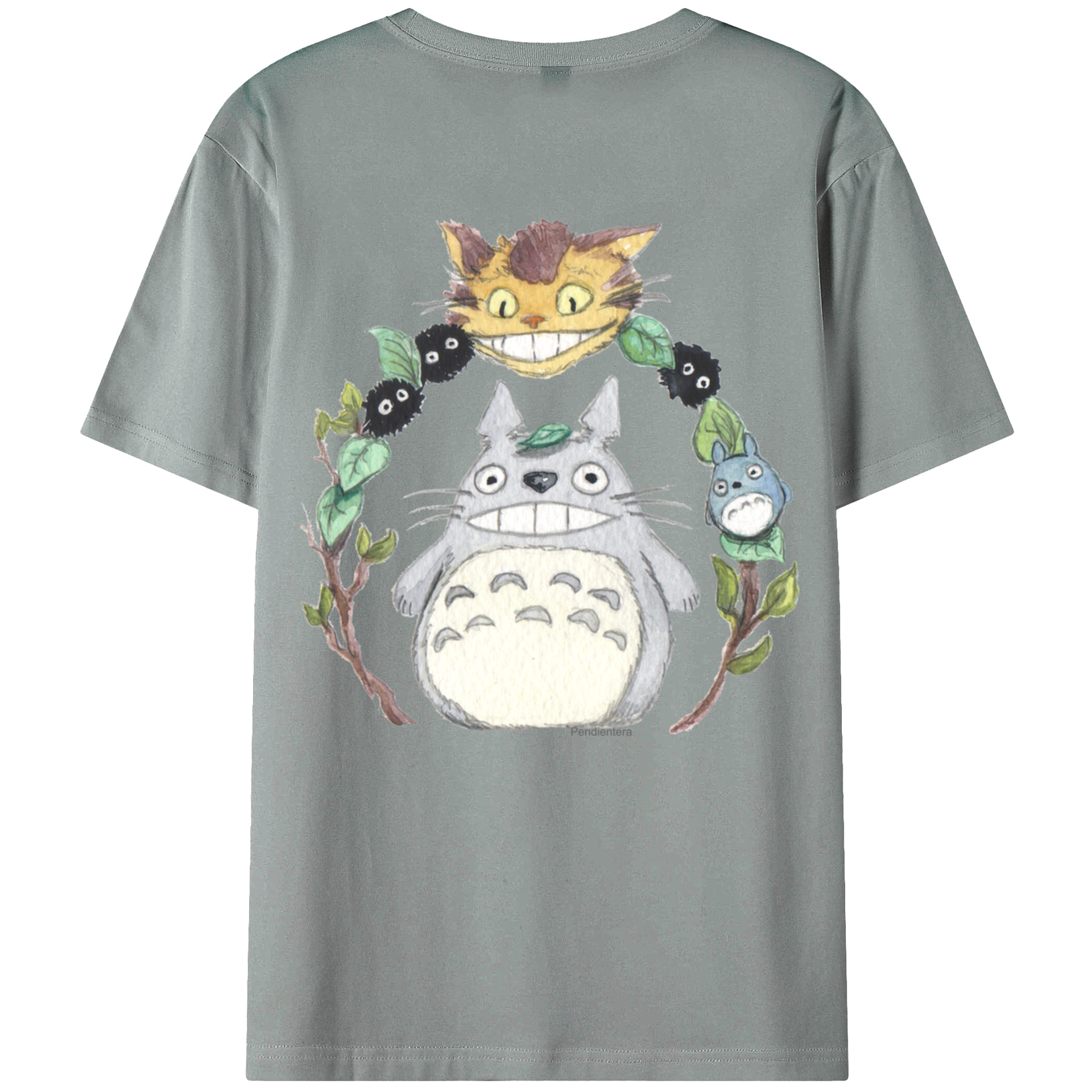 （画像用） となりのトトロ 草壁メイ 草壁サツキ My Neighbor Totoro Satsuki Kusakabe Mei Kusakabe 綿100％ メンズ半袖Tシャツ（バックプリント） 通気性